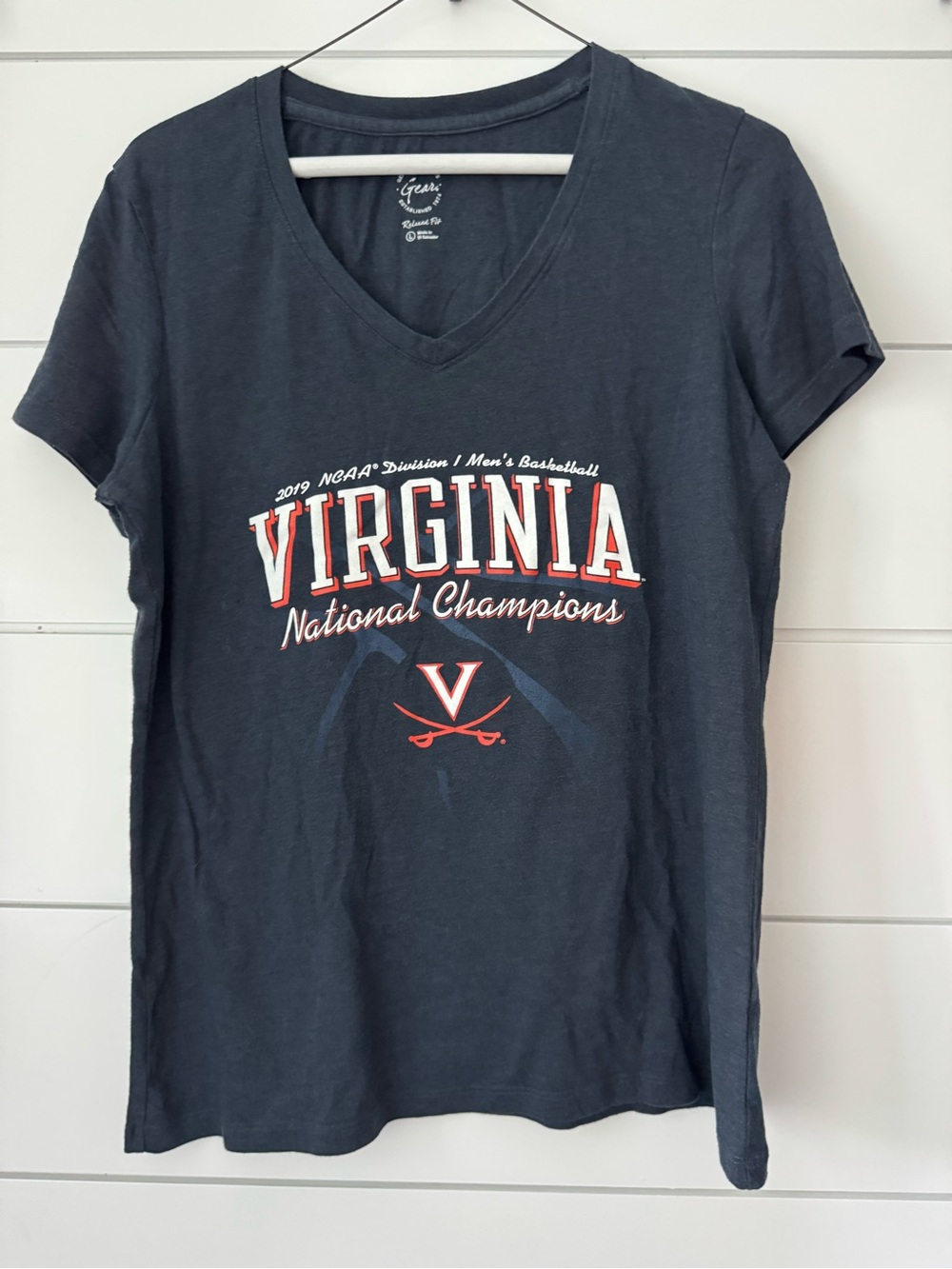 Virginia National Champions V-Neck Tee - Navy